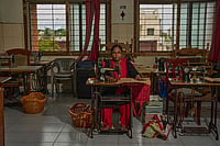 Need To Reimagine Workplace For People With Psychosocial Disabilities | Photo: Manpreet Romana : Mariam Swamy with her tailoring table in The Banyan Chennai