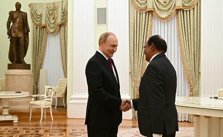 National Security Adviser (NSA) Ajit Doval meets Russian President Vladimir Putin - PTI