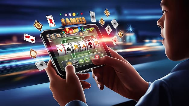 A person playing game online