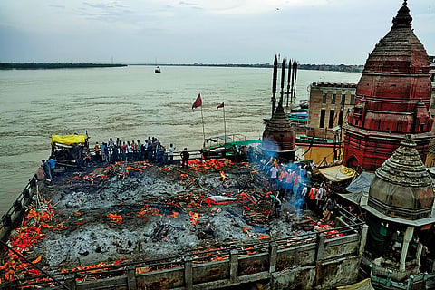 The Manikarnika Ghat in Varanasi