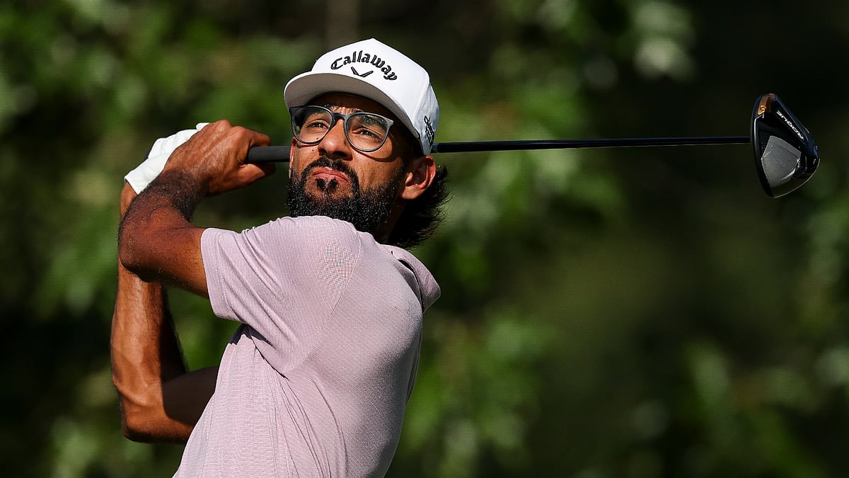 Akshay Bhatia in action at the St. Jude Championship