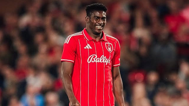| Photo: Instagram/officialnffc : Nottingham Forest vs Al Qadsiah: Taiwo Awoniyi in action for Nottingham Forest in pre-season.