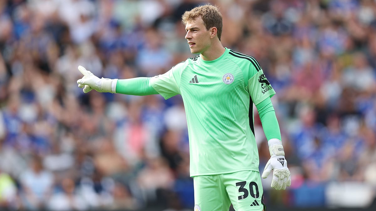 Mads Hermansen pictured in action for Leicester City