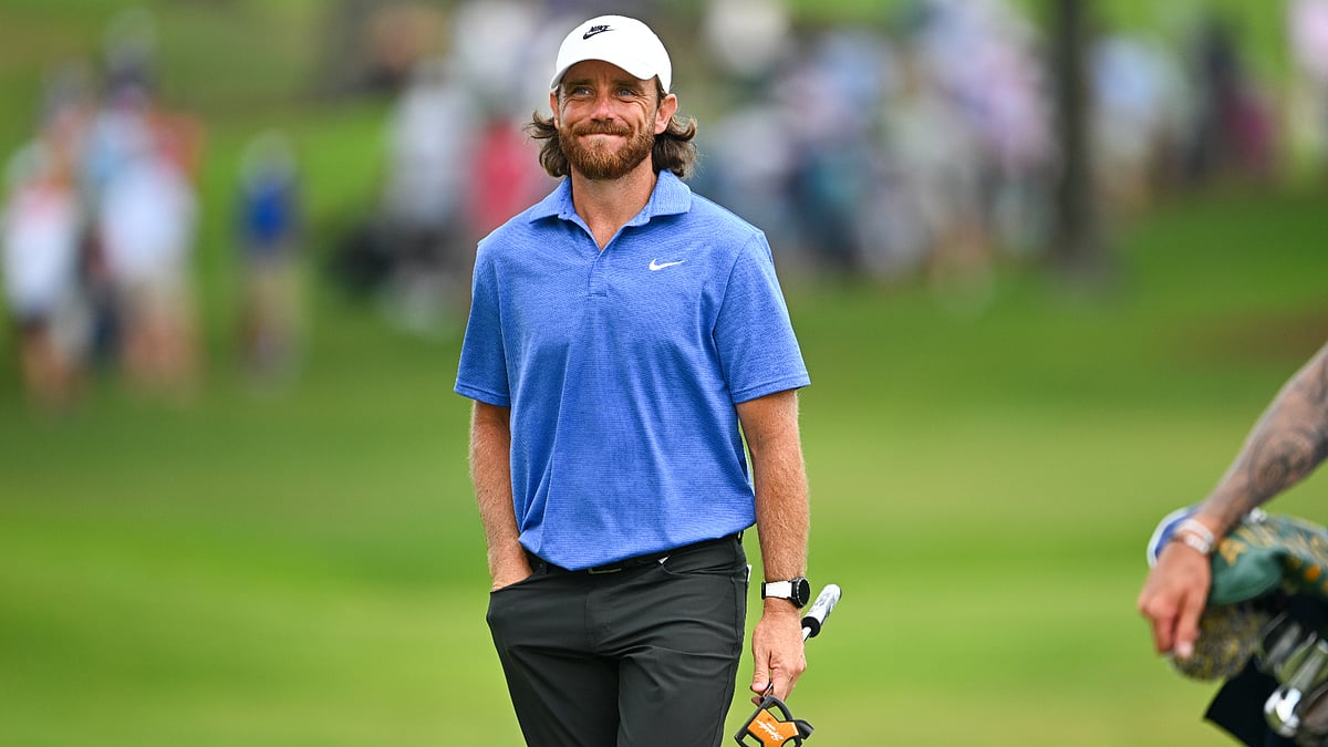 Tommy Fleetwood in action in the St. Jude Championship 2025.