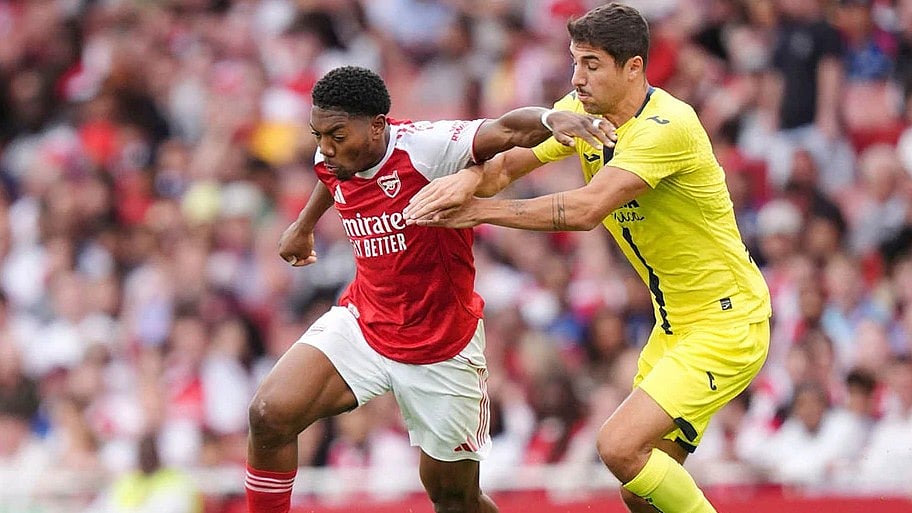 Pre Season Friendly Arsenal Vs Villarreal at Emirates Stadium in London_Myles Lewis-Skelly