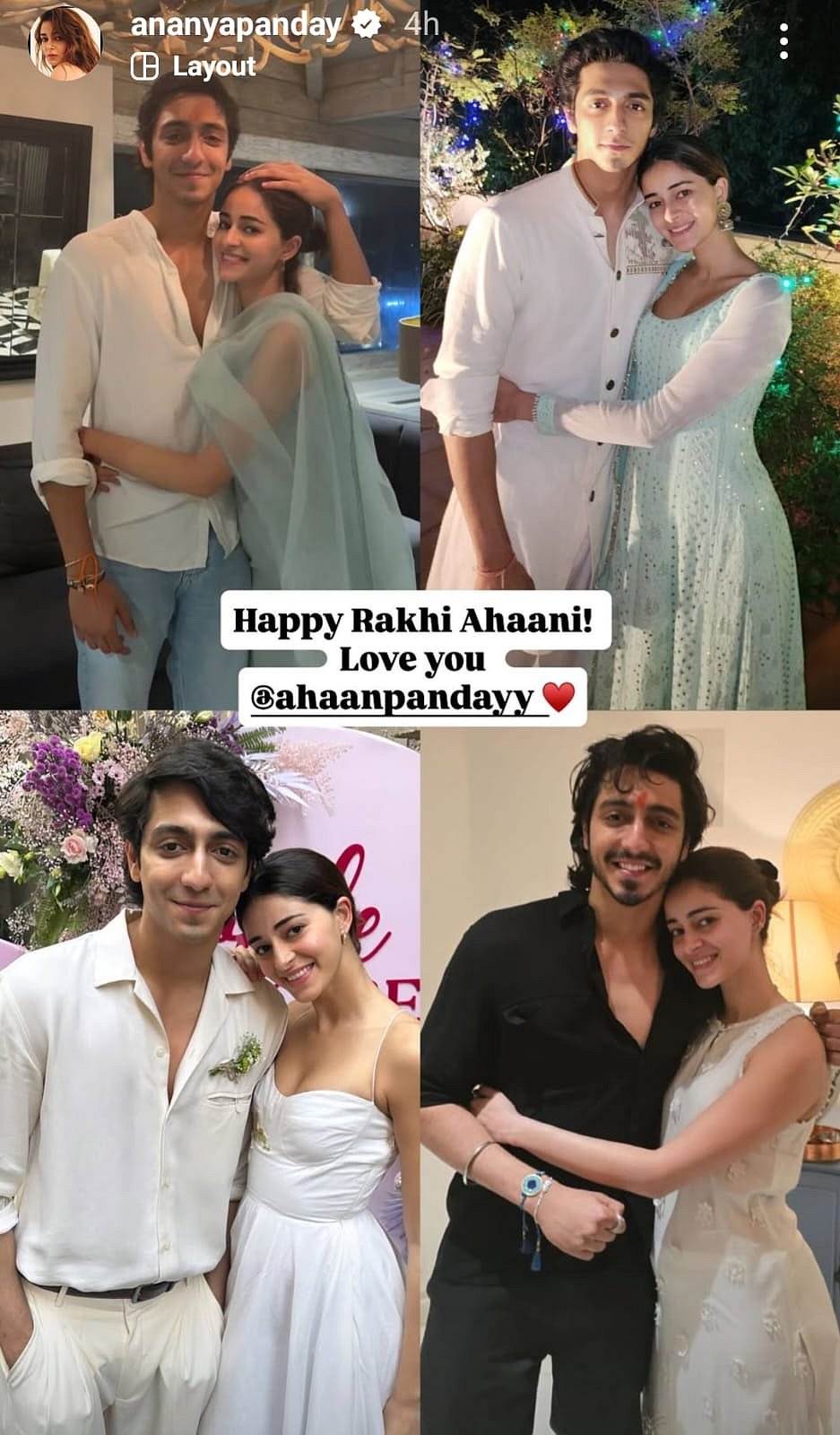Ananya Pandays Raksha Bandhan post for Ahaan Panday
