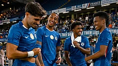 Chelsea vs AC Milan, Pre-Season Friendlies: Chelsea players celebrate after their pre-season win over Bayer Leverkusen. - | Photo: X/ChelseaFC