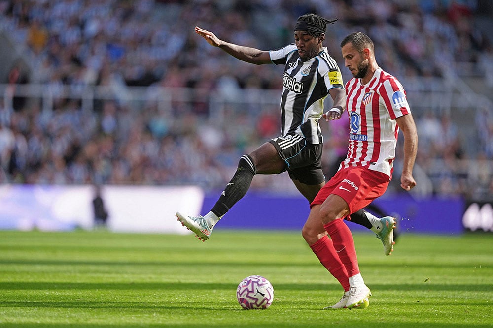 Britain Soccer Club Friendly Newcastle United Vs Atletico Madrid match photos: Anthony Elanga