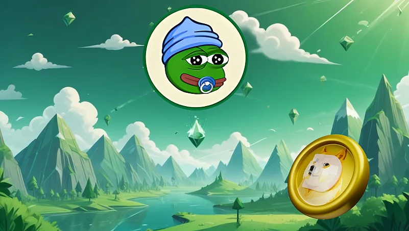 Dogecoin and Little Pepe Logos