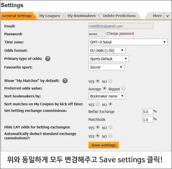 Setting options