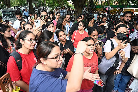 Dog lovers protest outside the Supreme Court