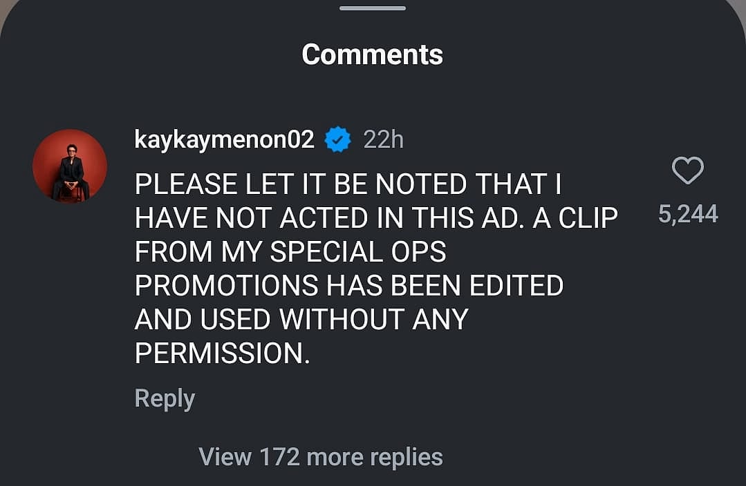 Kay Kay Menon clarifies misuse of his video clip 