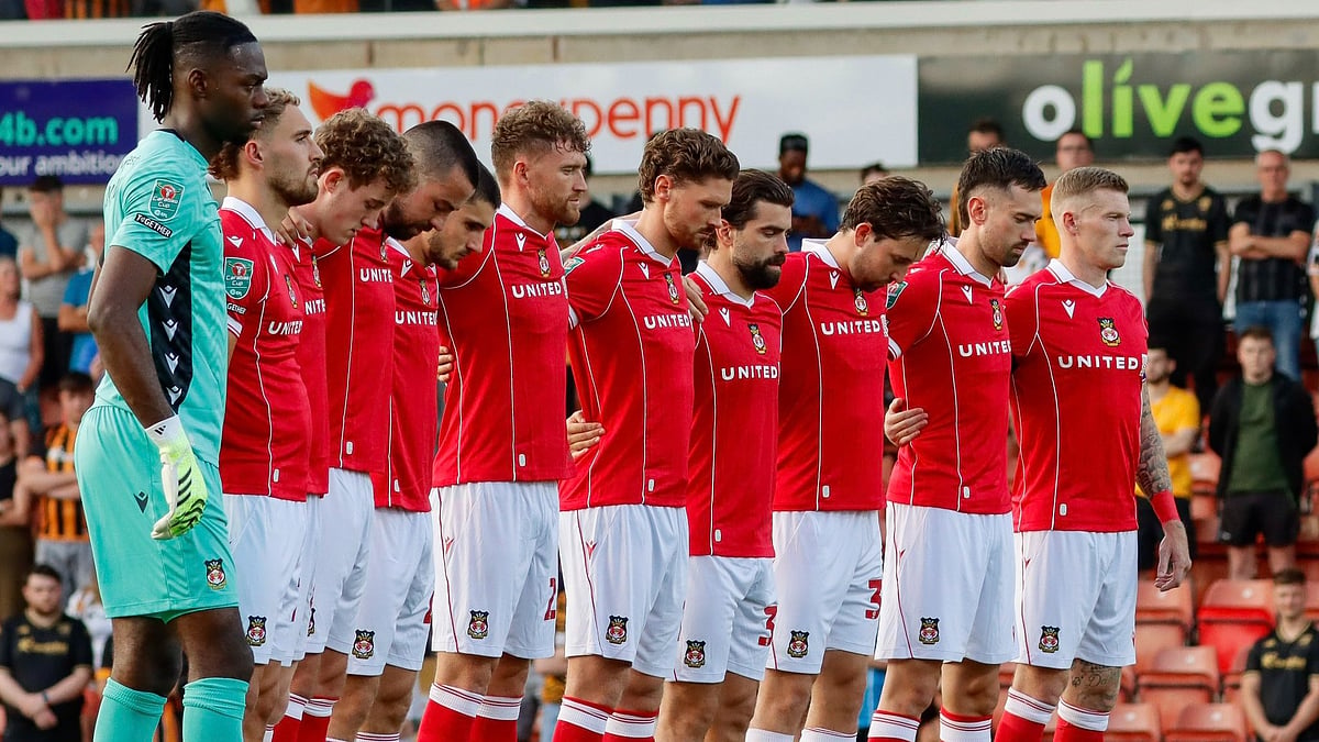 | Photo: X/Wrexham_AFC : Wrexham vs Hull City, League Cup 2025-26: Wrexham players pose ahead of the first round EFL Cup 2025-26 match.