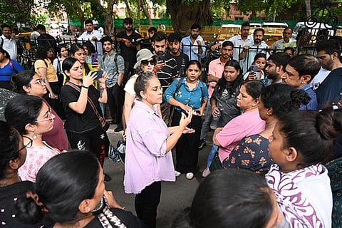 Dog lovers gather outside Supreme Court