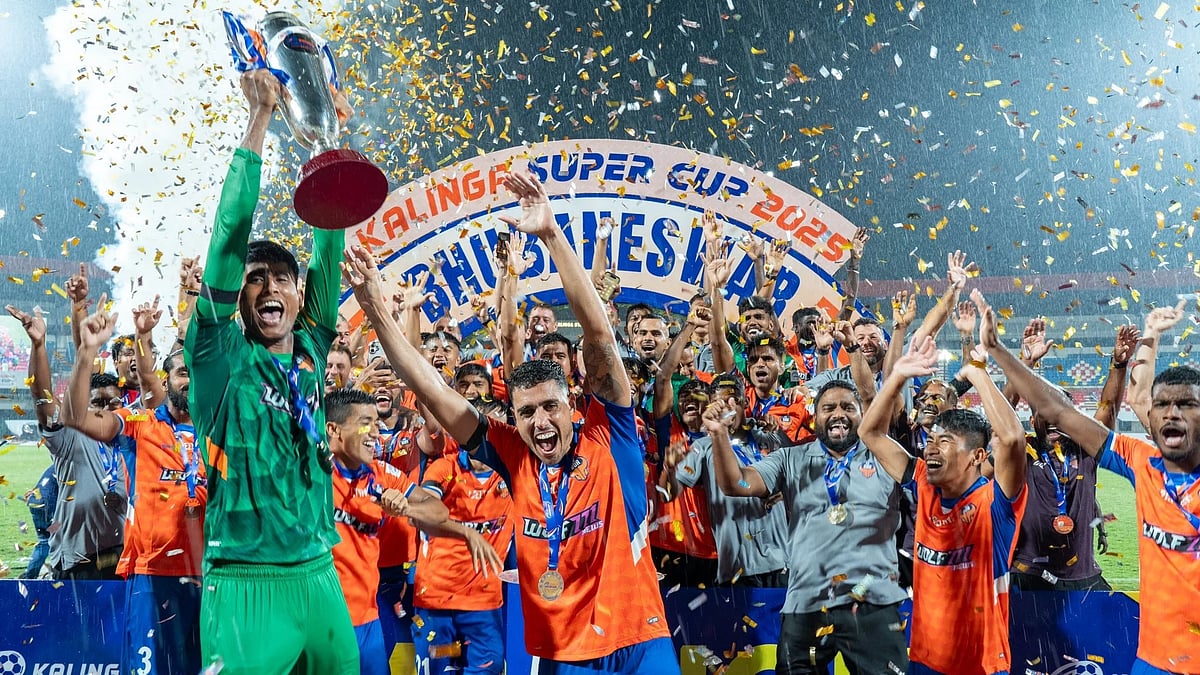 X | FC Goa : FC Goa celebrates their Kalinga Super Cup Title win. 