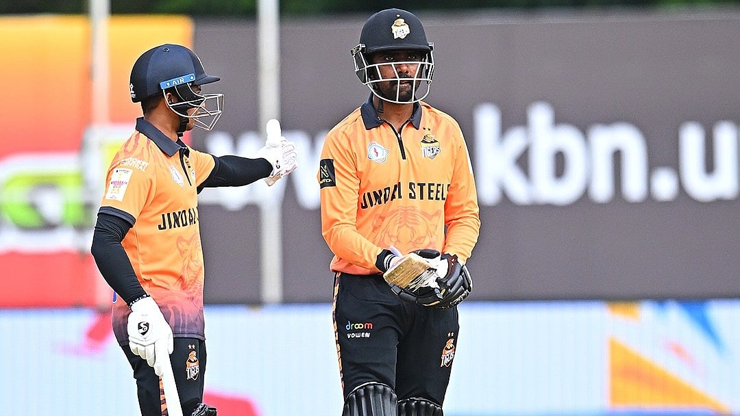 Mohammed Taha in action for Hubli Tigers in Maharaja Trophy KSCA T20 2025. - | Photo: X/mohd_taha7