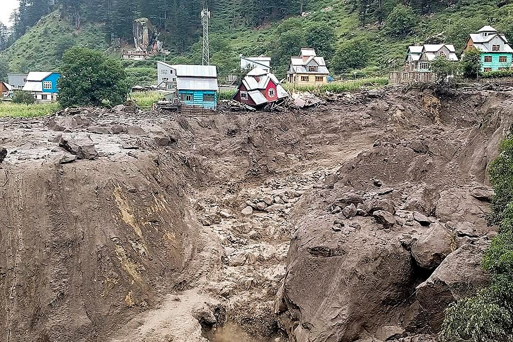 Massive cloudburst in Jammu and Kashmirs Kishtwar_Houses are damaged 