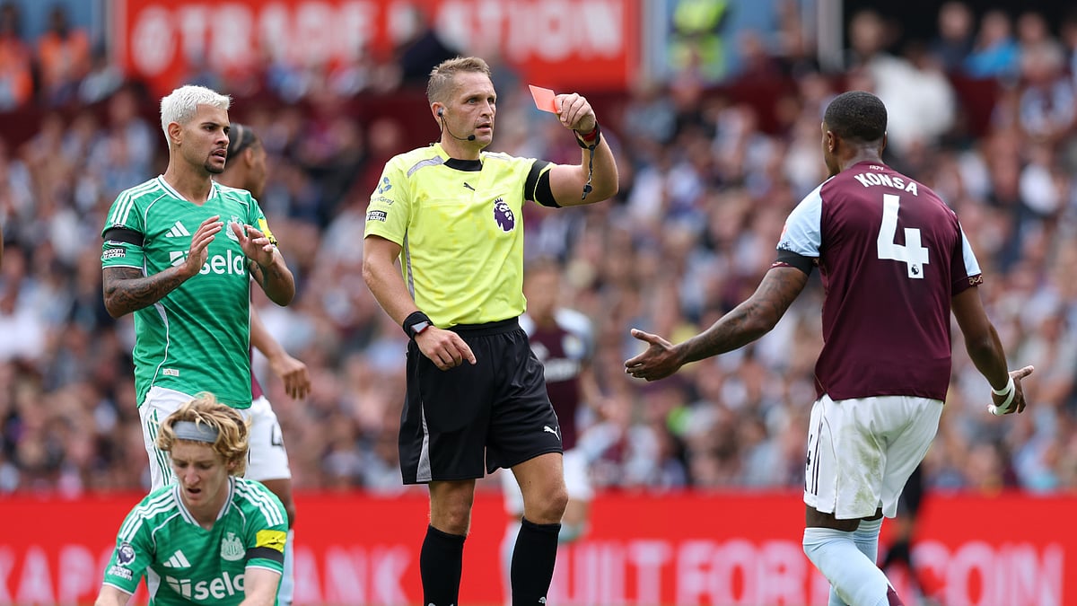 Ezri Konsa was sent of against Newcastle United