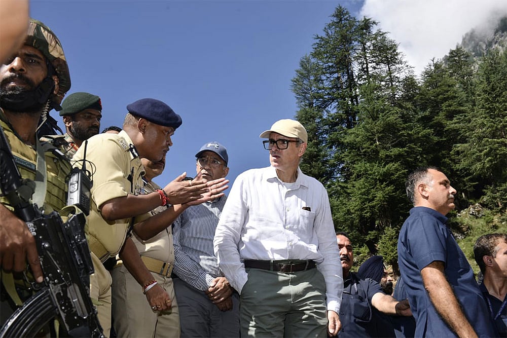 | Photo: Yasir Iqbal : Omar Abdullah at Chisoti village