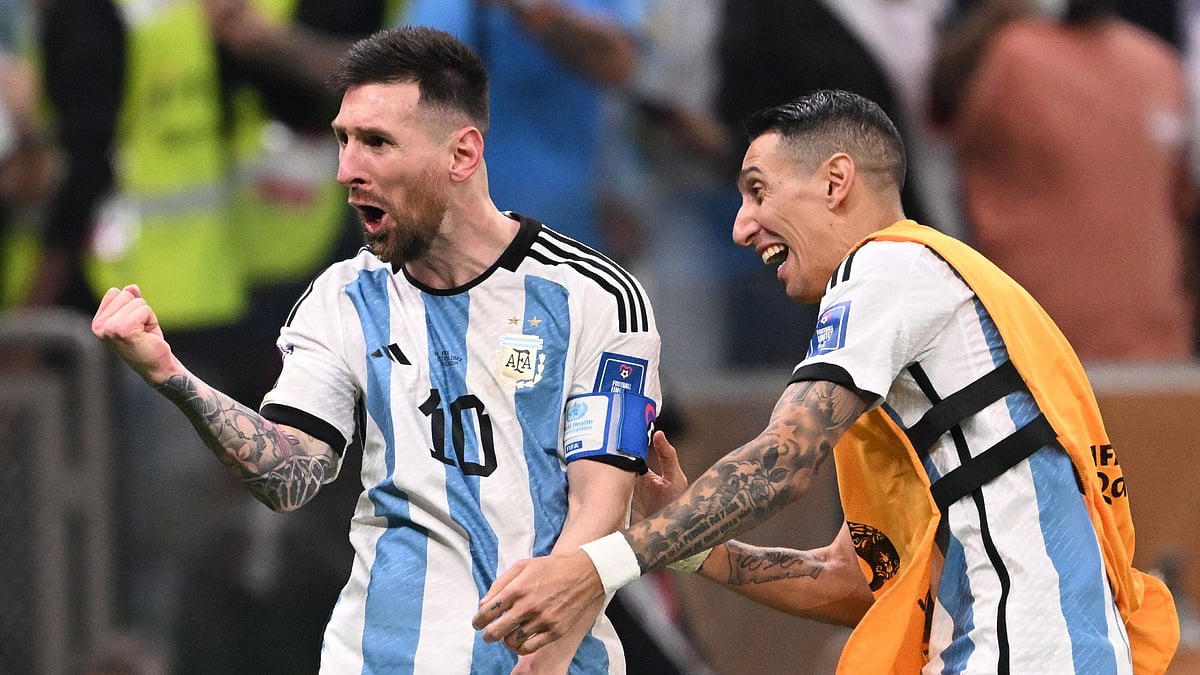 Argentina's Lionel Messi and Angel Di Maria - null