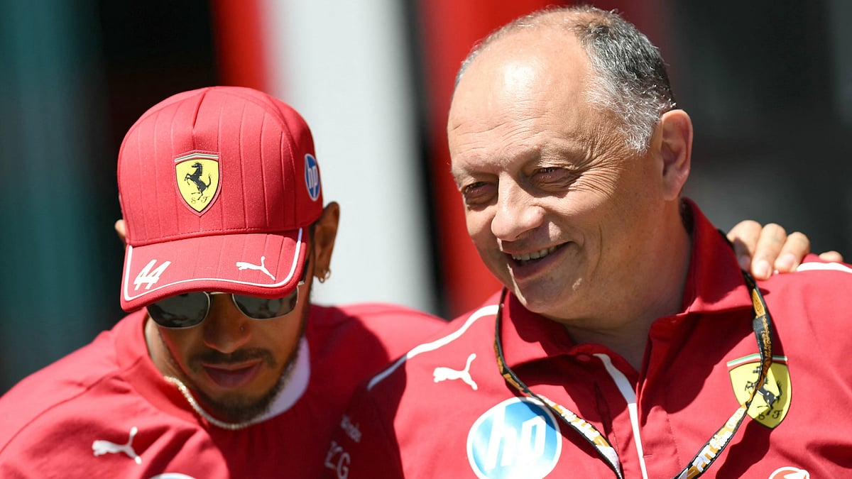 Lewis Hamilton and Ferrari team principal Fred Vasseur