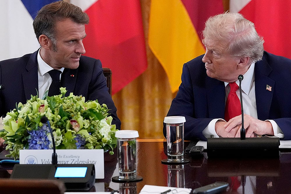 | Photo: AP/Alex Brandon : Macron and Trump