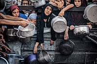 ‘Brother, I Haven’t Eaten In Three Days’: Gaza Starves As World Watches | Photo: Getty Images : Weaponisation of Hunger: Children’s stomachs remain empty in Gaza