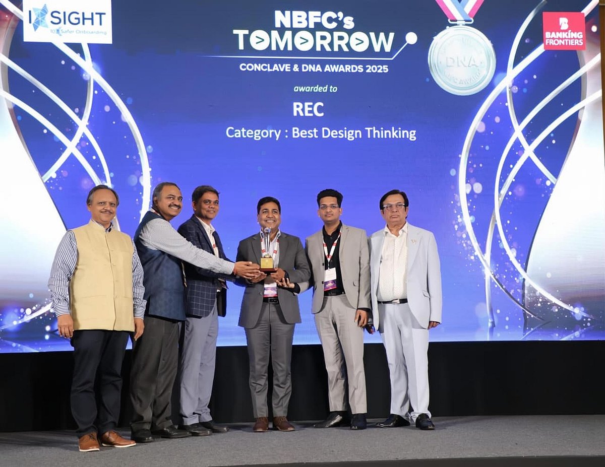 REC Limited Wins ‘Best Design Thinking Award’ At 5th Distinguished NBFC (DNA) Awards
