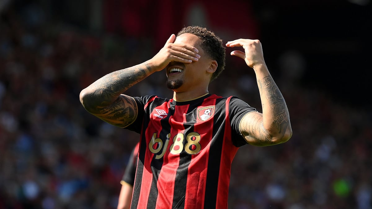 Marcus Tavernier celebrates his goal as AFC Bournemouth record their first win of the Premier League season after beating Wolves 1-0.