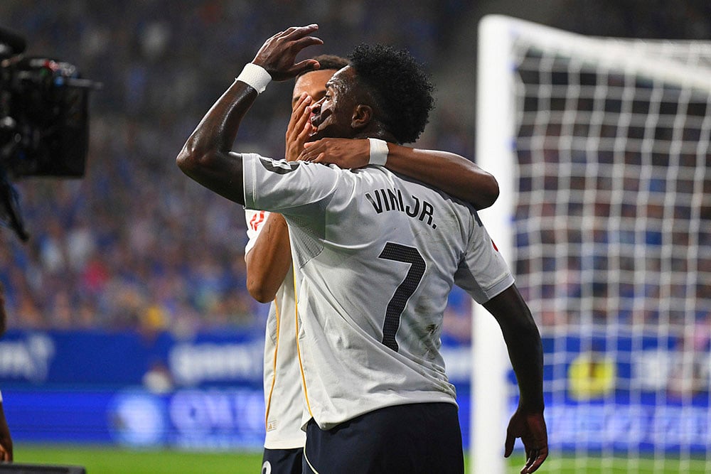 Spain soccer La liga Real Oviedo vs Real Madrid match photos_Vinicius Junior