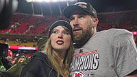 Taylor Swift And Travis Kelce To Get Married On July 3 At Madison Square Garden - Report File/AP : Kansas City Chiefs tight end Travis Kelce, right, appears with singer Taylor Swift after the Chiefs victory over the Buffalo Bills in the AFC Championship game in Kansas City in January 2025.