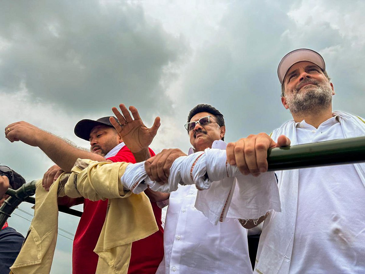 PTI : Stalin at Voter Adhikar Yatra