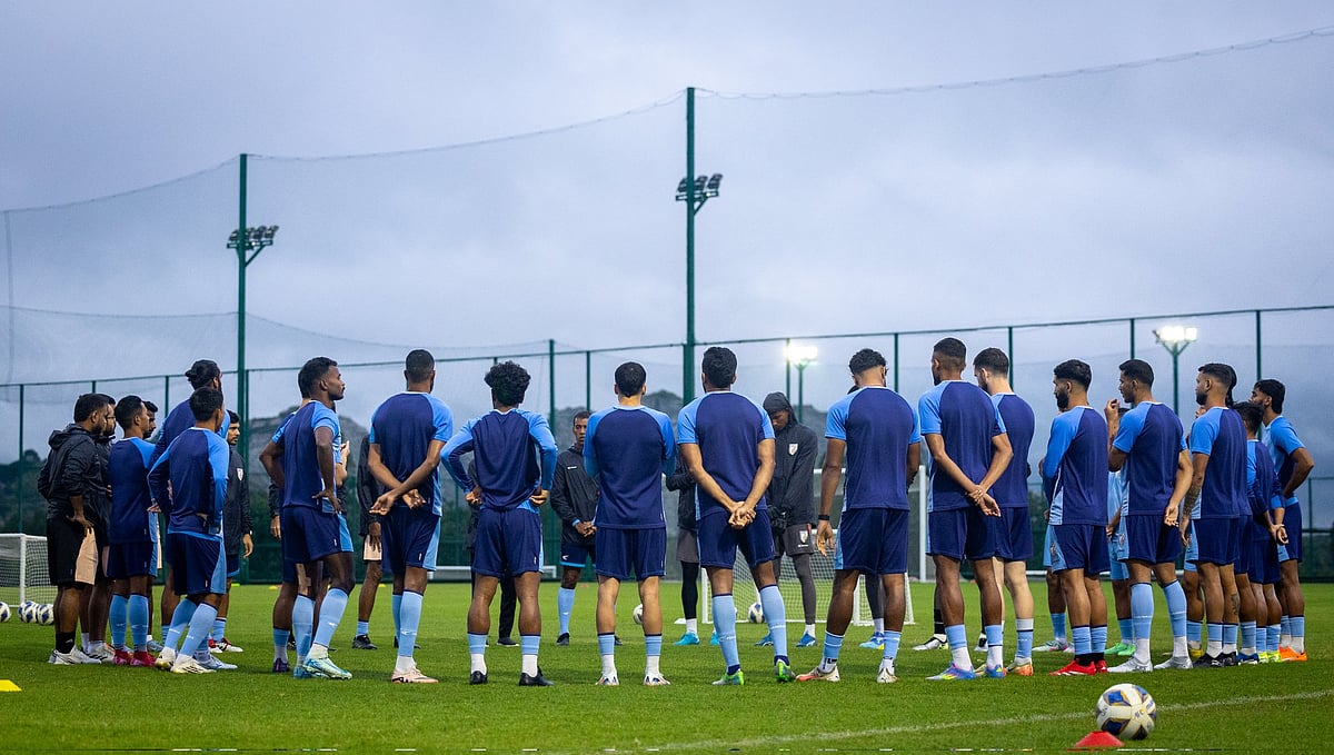 X/IndianFootball : Indian football team players in a camp.