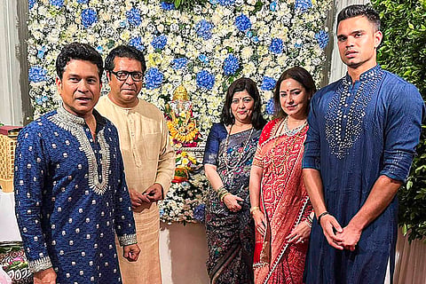 Sachin Tendulkar visits Raj Thackeray's residence on Ganesh Chaturthi