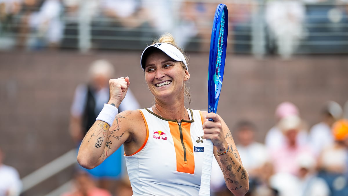 Marketa Vondrousova celebrates her win at the US Open 2025.