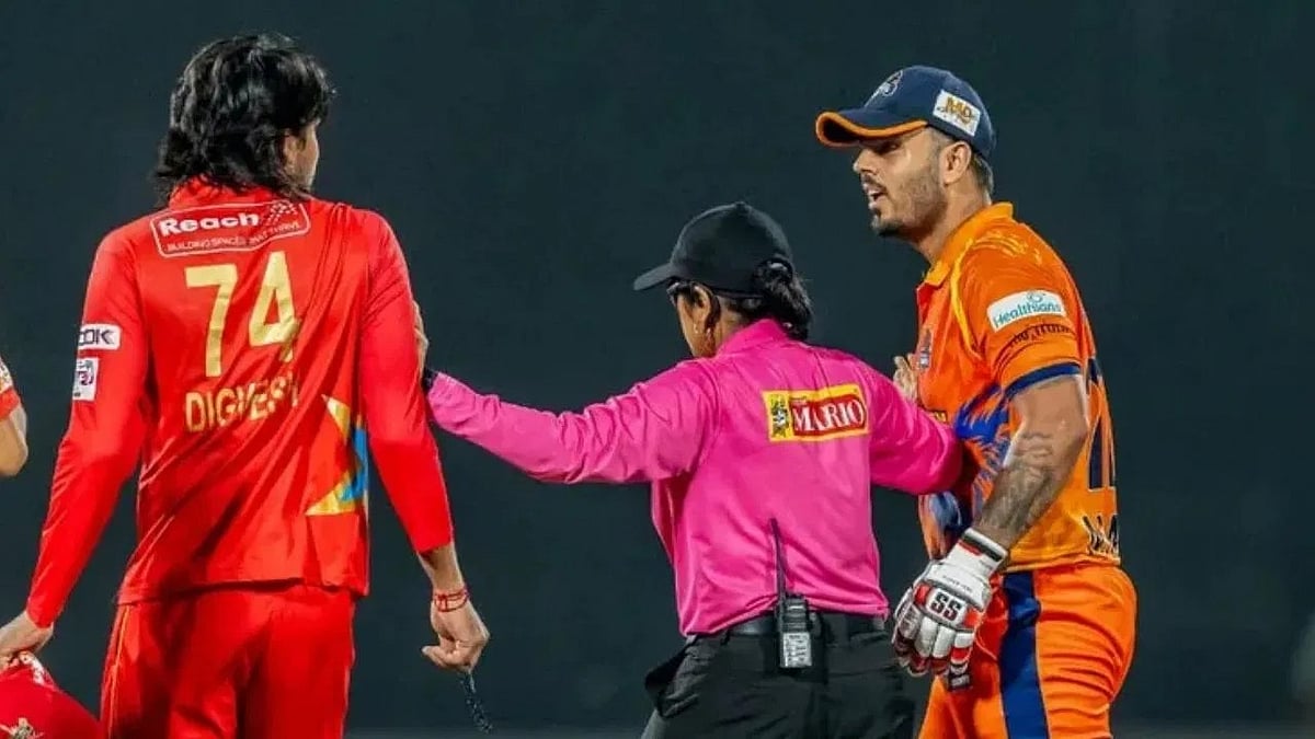 X/Delhi Premier League : DPL 2025: Nitish Rana And Digvesh Rathi Engage In Altercation During West Delhi Vs South Delhi Clash