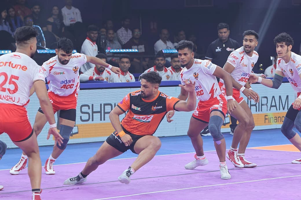 | Photo: Pro Kabaddi League : UP Yoddhas Vs Telugu Titans Pro Kabaddi League 2025 PKL 12 Match 3: Sumit And Gagan Lead Yoddhas To 40-35 Win