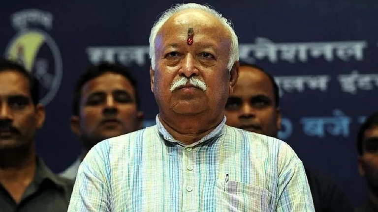 RSS Sarsanghchalak Mohan Bhagwat -
| File photo