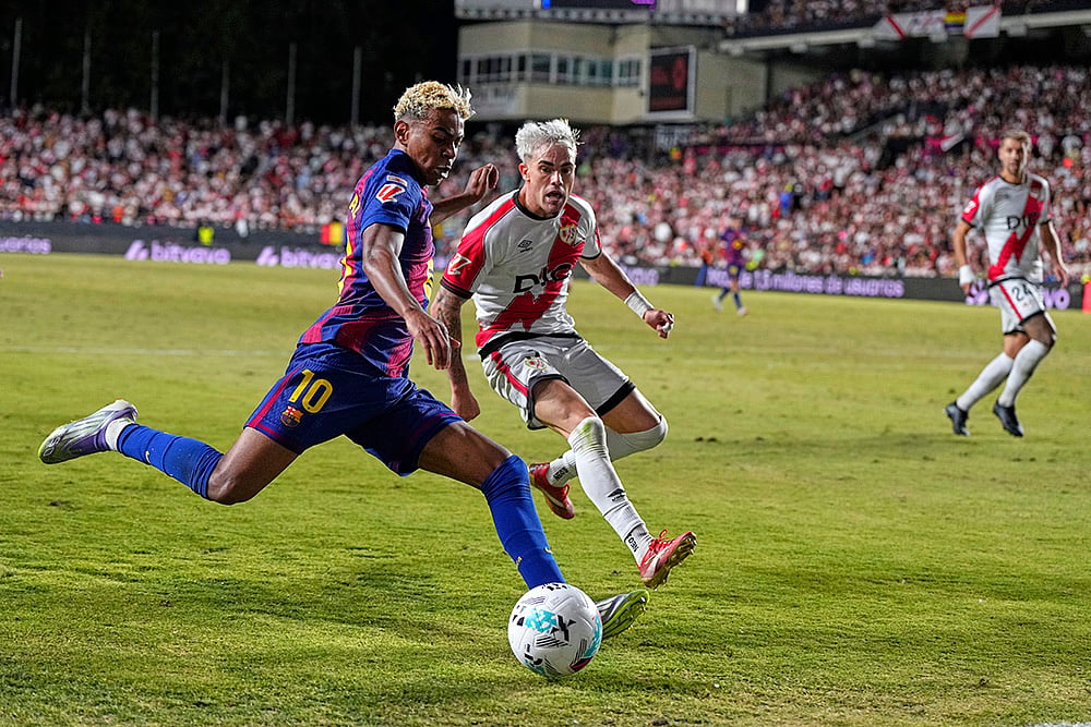 Spain soccer La Liga 2025-26 Rayo Vallecano vs FC Barcelona_Lamine Yamal 
