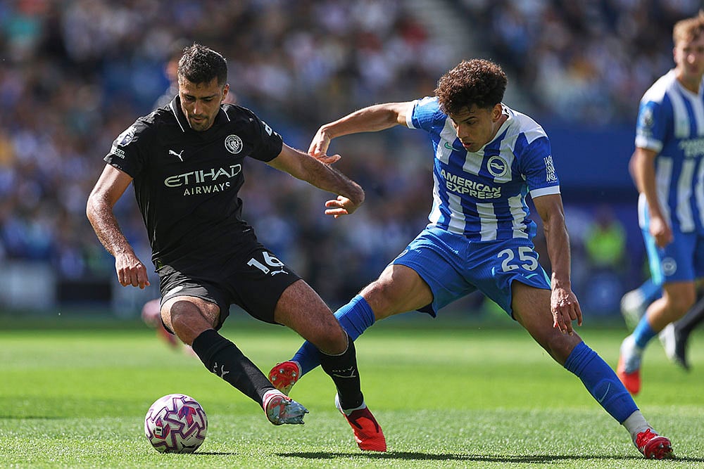 Britain Soccer Premier League 2025-26 Brighton vs Manchester City_Rodrigo