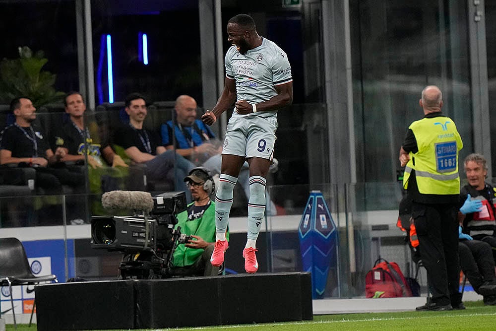 Italy soccer Serie A 2025-26 Inter Milan Vs Udinese_Keinan Davis