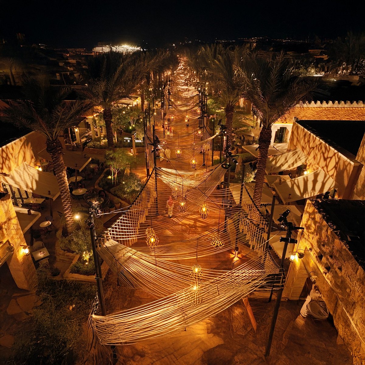 Night light display on a street in Saudi Arabia.