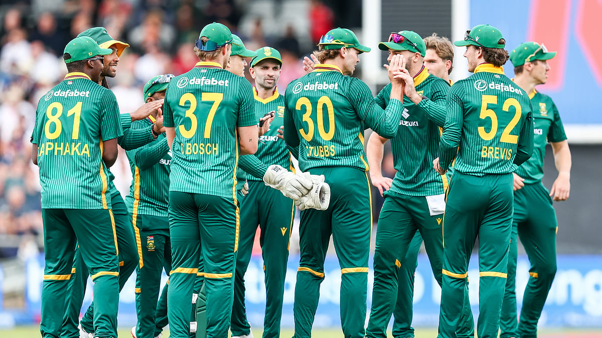 South Africa in action against England