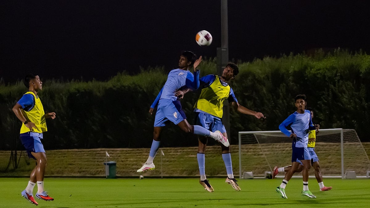 X/IndianFootball : IND U23 colts in training ahead of the match against Bahrain.