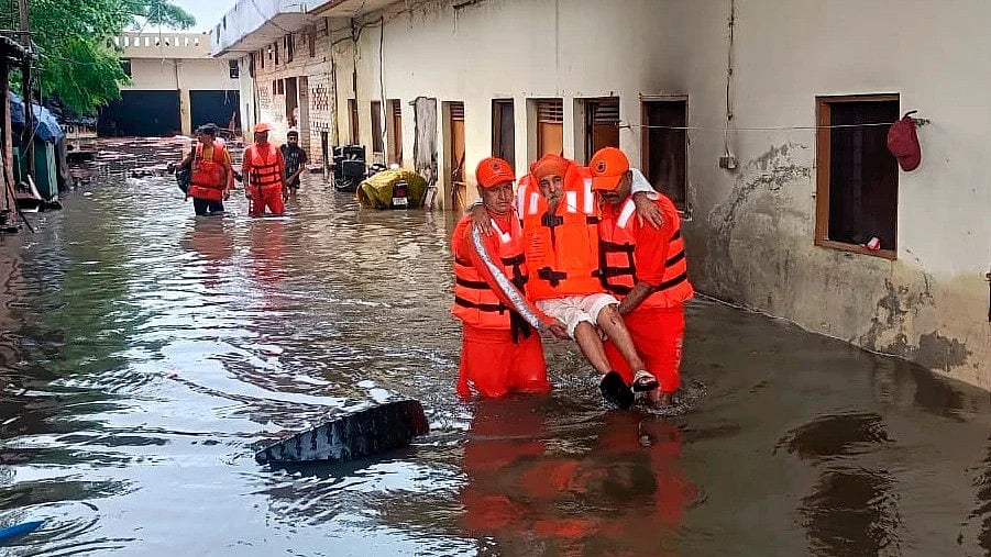 | PTI | :  
Punjab floods: Rescue work underway