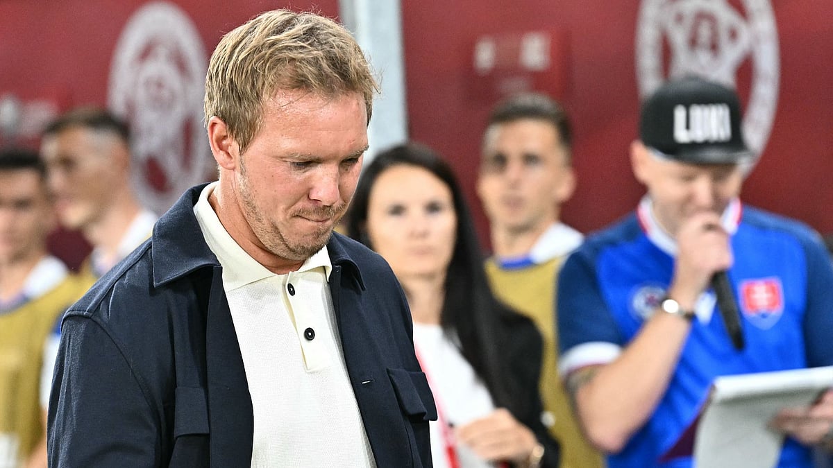 Julian Nagelsmann cut a frustrated figure during Germany's defeat by Slovakia.