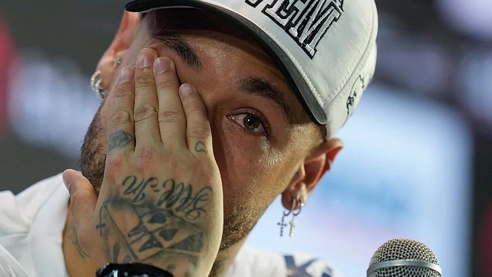 | Photo; AP/Andre Penner : Neymar Jr during a media addressal recently in Brazil