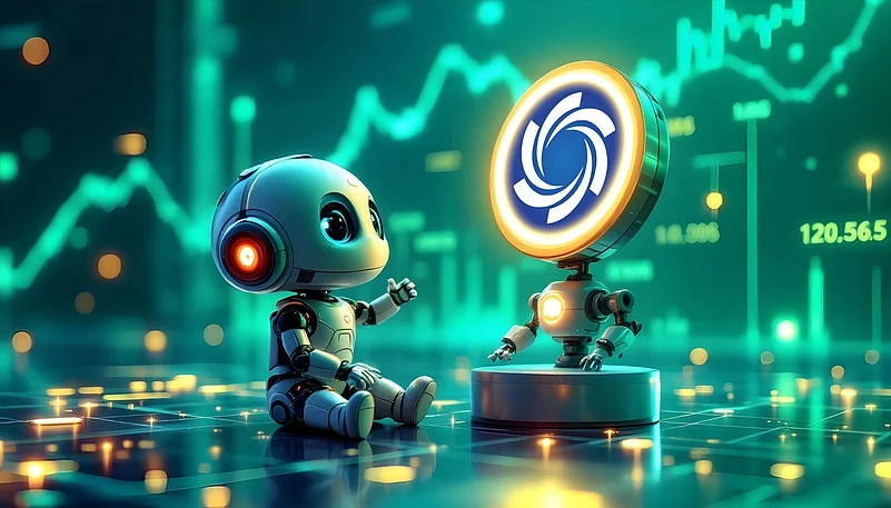 Two cartoon robot