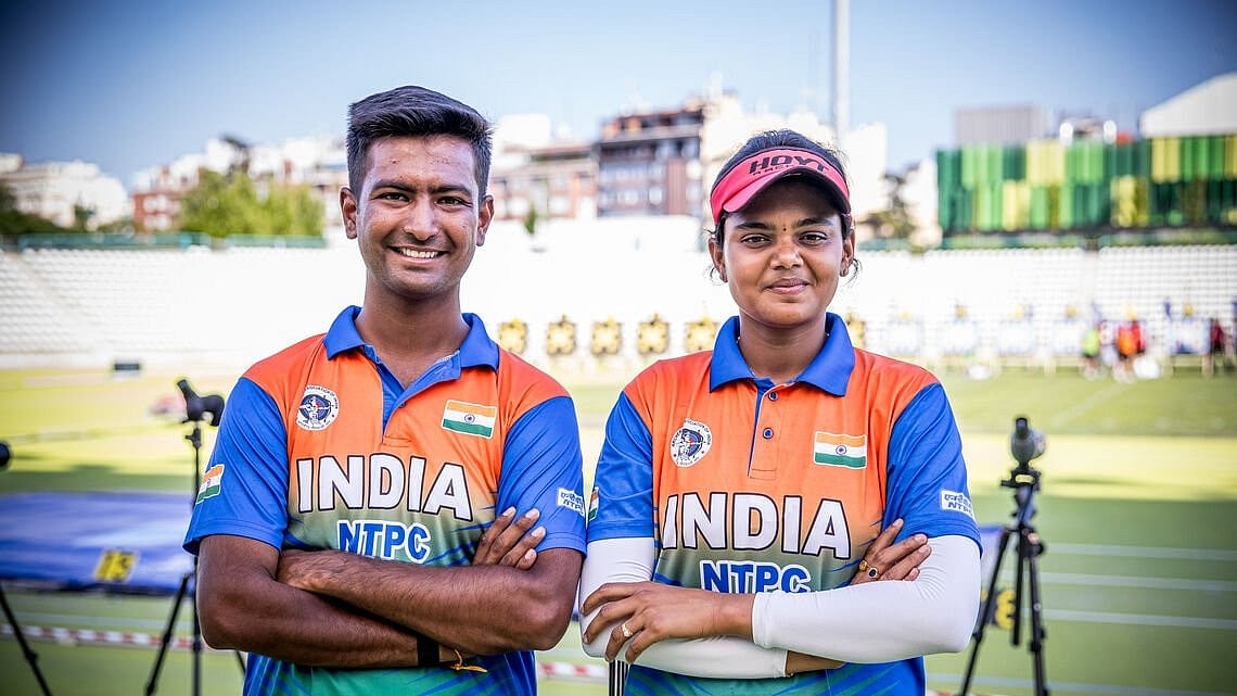 X/Media_SAI : The mixed compound team of Rishabh Yadav and V. Jyothi Surekha also powered into the final against Netherlands.