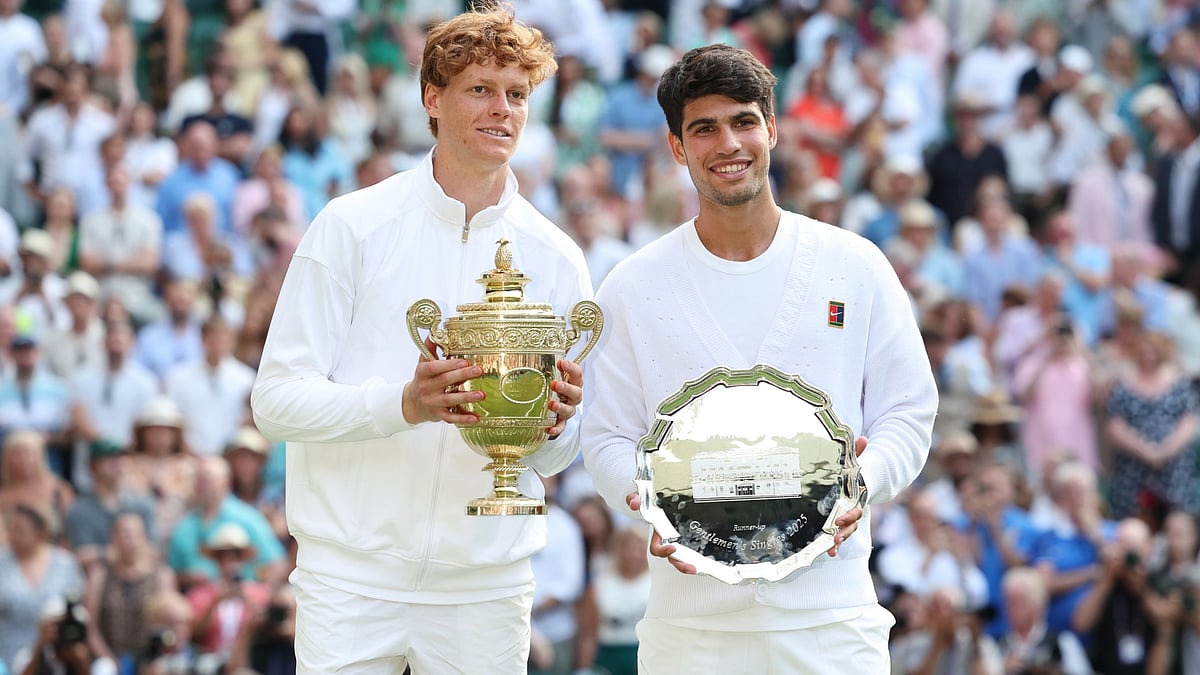 Jannik Sinner and Carlos Alcaraz at Wimbledon
